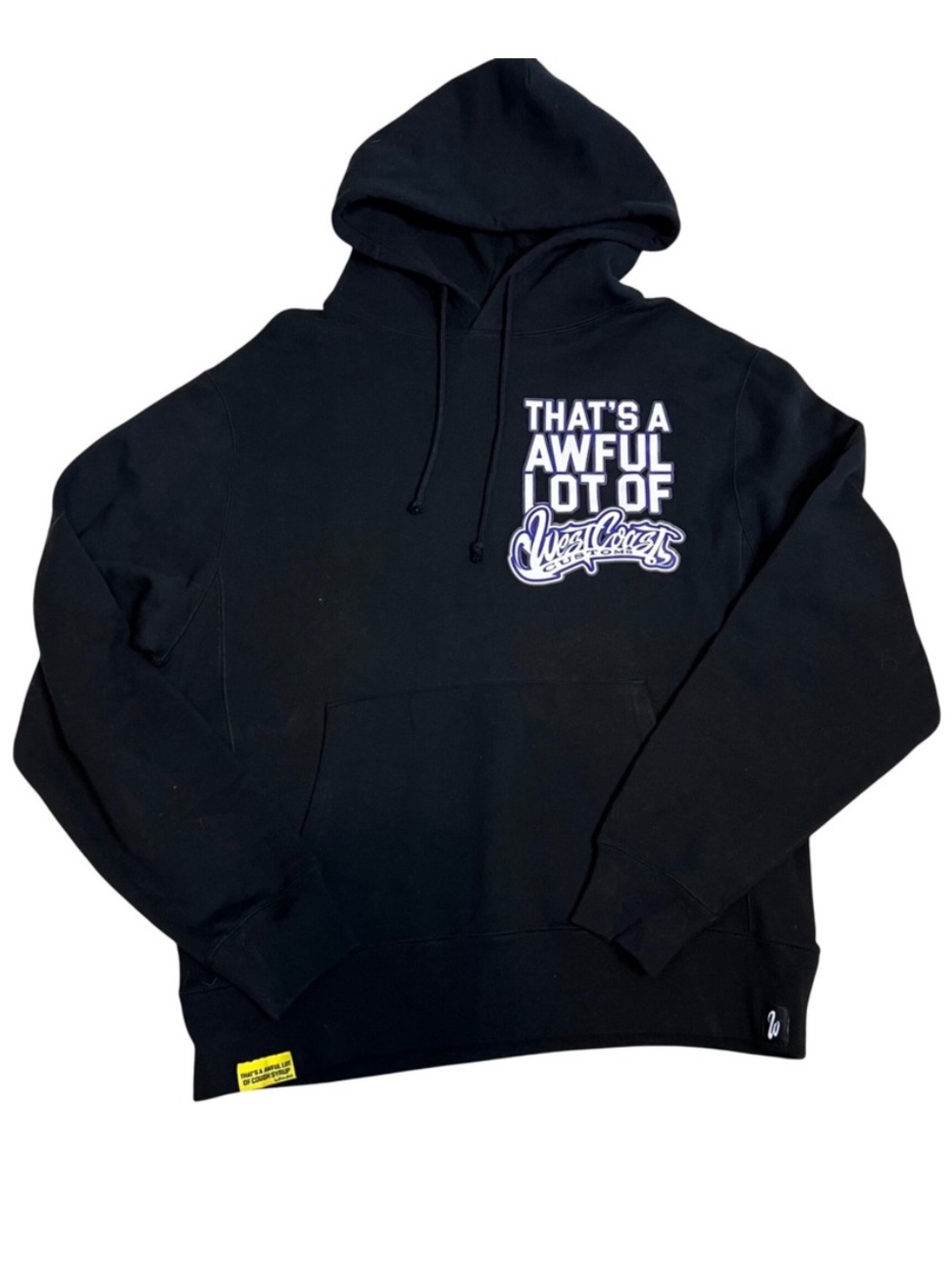 Graphic Black Hoodie - "That's A Awful Lot Of Cough Syrup” like new nwot XL rare